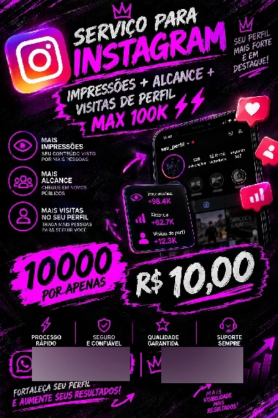 Impressões + alcance + visitas de perfil