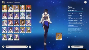 Genshin Impact - Ar45 , 5 Personagens T5 E 2 Armas T5 + Bis