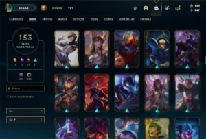Unranked com TODOS os champs e 153 Skins (Nivel 810) - League of Legends LOL
