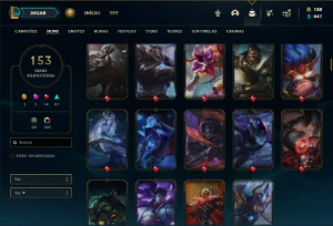 Unranked com TODOS os champs e 153 Skins (Nivel 810) - League of Legends LOL