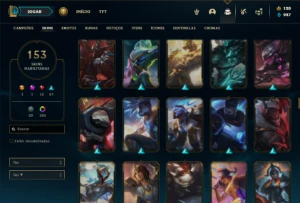 Unranked com TODOS os champs e 153 Skins (Nivel 810) - League of Legends LOL