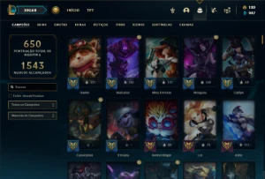 Unranked com TODOS os champs e 153 Skins (Nivel 810) - League of Legends LOL