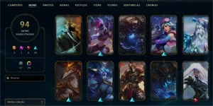 Conta league of legends com 94 Skins