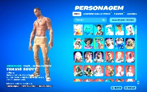 Conta de fortnite com mais de +390 skins com traves scott e+