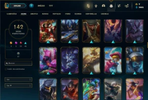 Ferro 2 com 135 Champs e 142 Skins - League of Legends LOL
