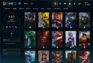 Ferro 2 com 135 Champs e 142 Skins - League of Legends LOL
