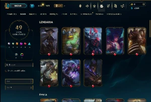 Ouro 3 com 150 Champs e 49 Skins ( MID / TOP / ADC ) - League of Legends LOL