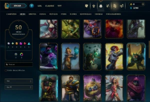 Ferro 1 com 35 Champs e 50 Skins - League of Legends LOL