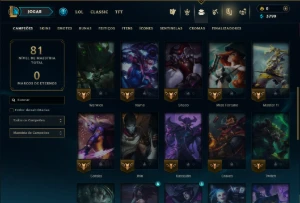Ferro 1 com 35 Champs e 50 Skins - League of Legends LOL