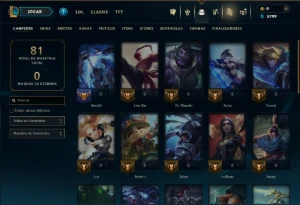 Ferro 1 com 35 Champs e 50 Skins - League of Legends LOL