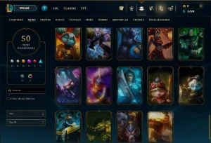 Ferro 1 com 35 Champs e 50 Skins - League of Legends LOL