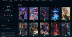 Conta League of Legends Full Acesso - 119 Champs e 62 Skins LOL