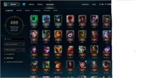 conta league of legends diamante  4 96 skins 129 campeoes LOL