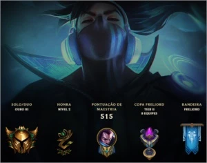 Conta nível 360 - Gold 3 - Conta criada em 2015 - League of Legends LOL