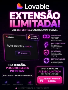 Extensão Lovable Ilimitados A Única 100% - Inteligência Artificial