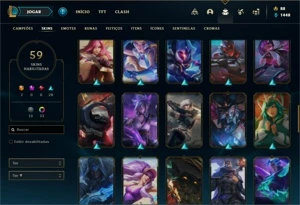 Conta ouro 4 com 100 Champs e 59 Skins + 400k de Yasuo - League of Legends LOL