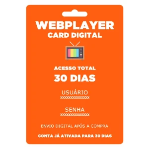 WebPlayer TV - Card Digital - Acesso 30 Dias (Conta) - Gift Cards