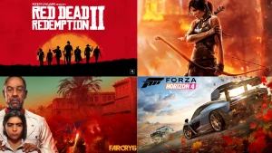 Read Dead Redemption II, Tomb Raider, Far Cry 6 e Forza 4