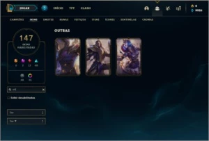 Conta Unranked com 110 champs, 147 skins ( MAIN KATARINA ) - League of Legends LOL