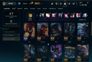 Mestre com 30 Champs e 2 Skins + 17 Fragmentos - League of Legends LOL