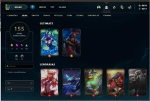 Conta 155 skins e 9k de rp de brinde 250 reais - League of Legends LOL