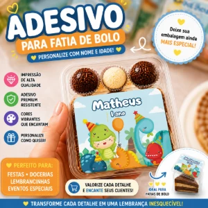 100 Adesivos Dinossauros 6x4cm - Sem Recorte - Artesanato e Personalizados