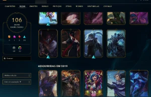 Conta Lol 104 Skins / 105+ Champs/ Unranked/ Chromas - League of Legends