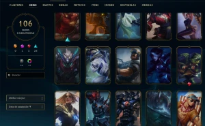 Conta Lol 104 Skins / 105+ Champs/ Unranked/ Chromas - League of Legends