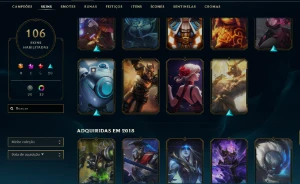 Conta Lol 104 Skins / 105+ Champs/ Unranked/ Chromas - League of Legends