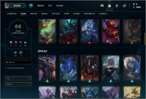 Conta ouro 4 com 109 champs e 66 skins + 2 Ultimates - League of Legends LOL