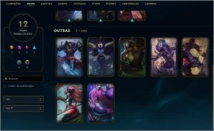 Conta Gold IV Nível 71 - 12 Skins sendo 7 raras. - League of Legends LOL