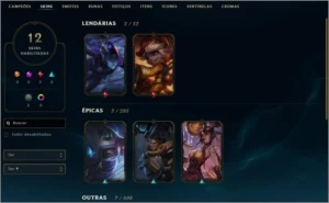 Conta Gold IV Nível 71 - 12 Skins sendo 7 raras. - League of Legends LOL