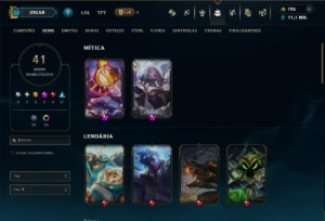 Mestre com 120 Champs e 41 Skins ( 591 PDL ) - League of Legends LOL