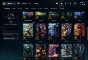 Conta unranked com 10 skins e 38 champs - League of Legends LOL