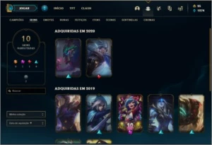 Conta unranked com 10 skins e 38 champs - League of Legends LOL