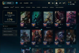 Unranked com TODOS os Champs e 227 Skins ( MID / JG / ADC ) - League of Legends LOL