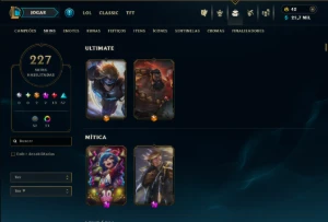 Unranked com TODOS os Champs e 227 Skins ( MID / JG / ADC ) - League of Legends LOL