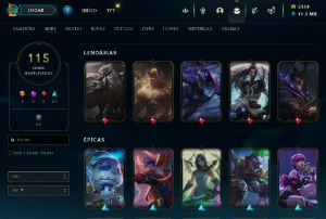 Conta De Lol 2017 - 2,164 Rp - 115 Skins - Level  367 - League of Legends