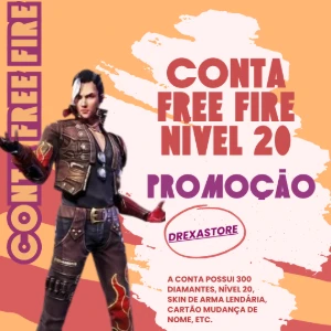 Conta free fire nível 20 + 300 diamantes