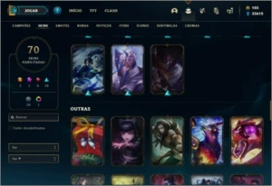 Conta unranked com Rammus Rei e Singed Pelotão Riot - League of Legends LOL