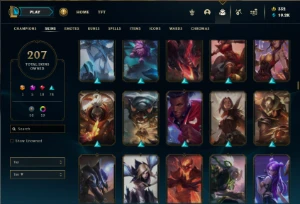 Bronze 4 com TODOS os champs e 207 Skins - League of Legends LOL