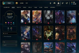 Bronze 4 com TODOS os champs e 207 Skins - League of Legends LOL