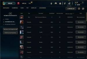 Mestre com 40 Champs e 1 Skin + 11 Fragmentos + 39 PDL - League of Legends LOL