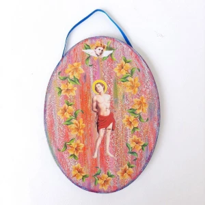 Quadro Oval São Sebastião P - Artesanato e Personalizados