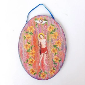 Quadro Oval São Sebastião P - Artesanato e Personalizados