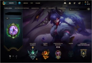 CONTA PLATINA IV, LVL 333, MAIN SHACO - League of Legends LOL