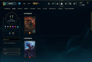 Ouro 4 com 60 Champs e 17 Skins - League of Legends LOL