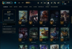 Ouro 4 com 60 Champs e 17 Skins - League of Legends LOL