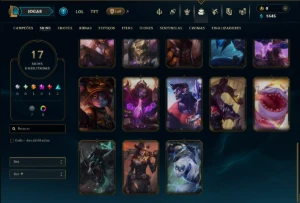 Ouro 4 com 60 Champs e 17 Skins - League of Legends LOL