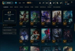 Ouro 4 com 60 Champs e 17 Skins - League of Legends LOL